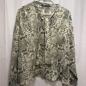 Zara Green Snake Pattern Top